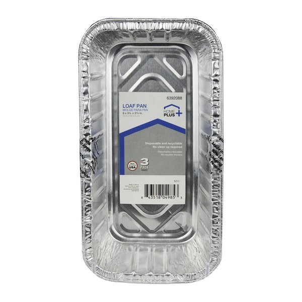 Home Plus Durable Foil 3-3/4 in. W X 8 in. L Loaf Pan Silver , 3PK D51030